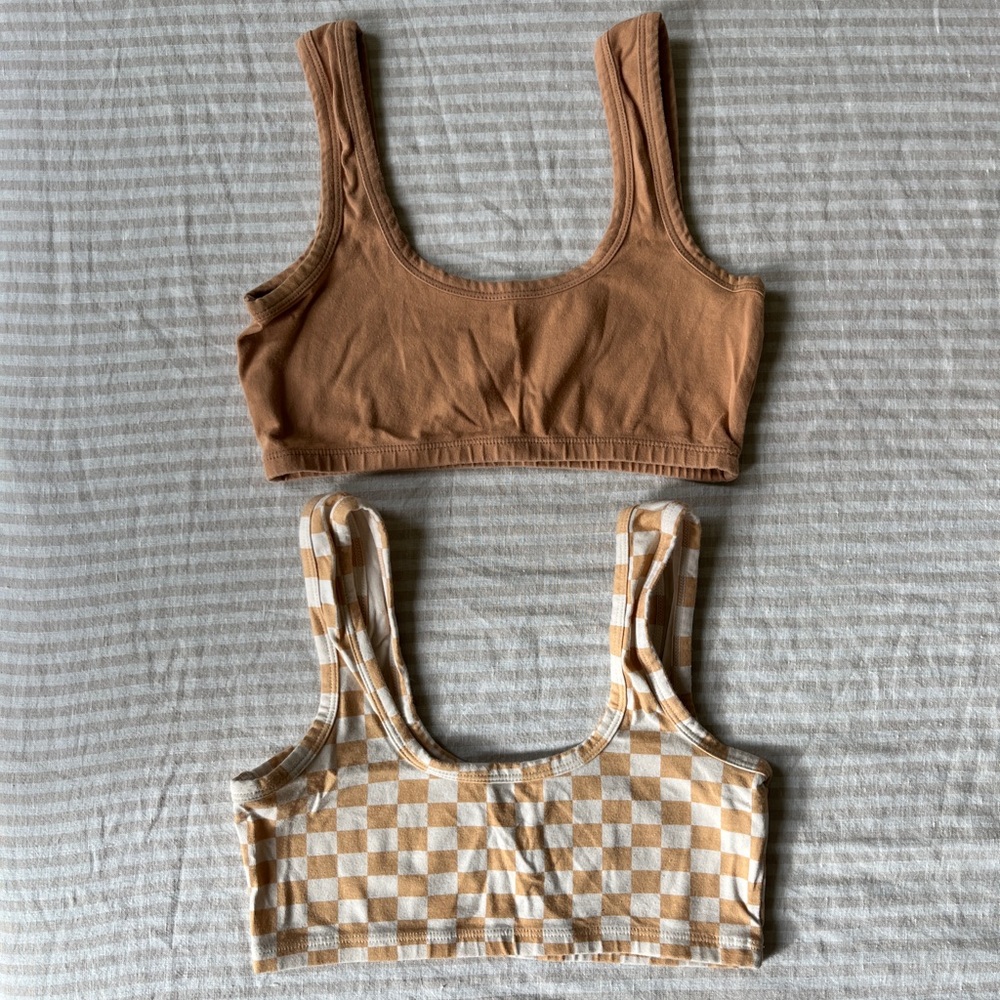 ARQ Camel and Carrés Wide Strap Bra Bundle